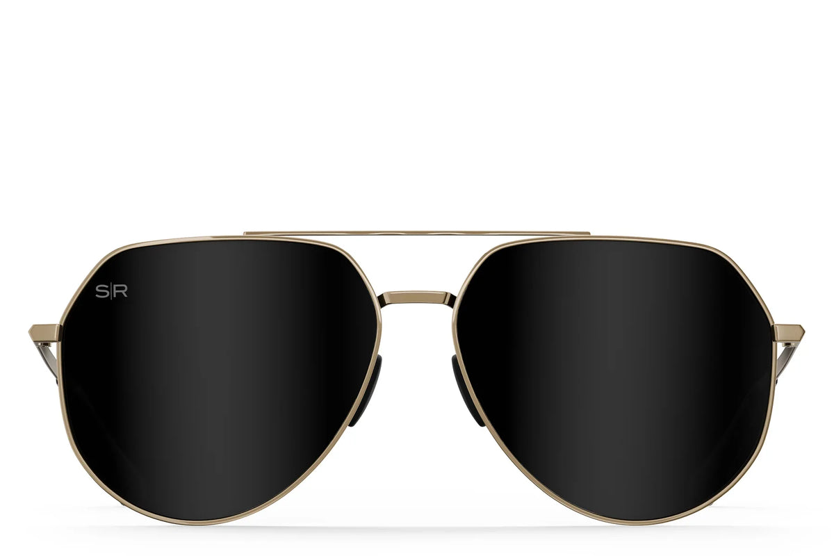 Tangle Free Aviator Hex - Black Gold Polarized